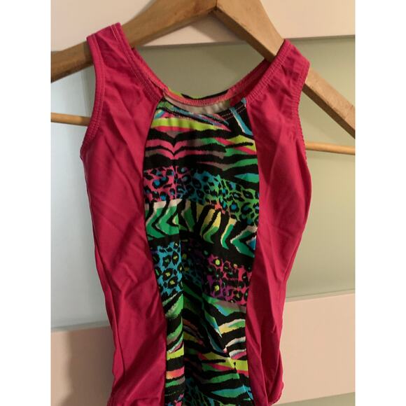 Look-it Activewear Leopard Neon Dance Suit Gymnastic Leotard Sport Pink Size M - Picture 6 of 6